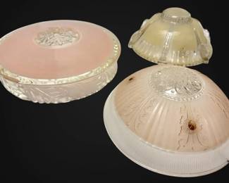 Three Glass Vintage Light Covers