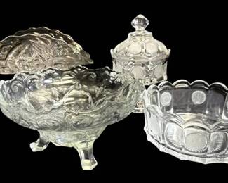 Historian Coin Glass Candy Dish, Fleur De Lis Banana Stand, More