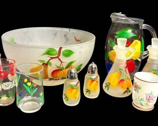 Floral And Fruit Glassware, Bowls, Salt And Pepper Shakers, More