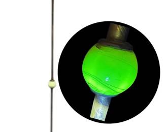 Antique Metal Floor Lamp W Uranium Slag Glass Accent