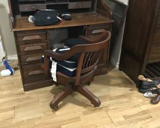 Roll top desk - solid wood