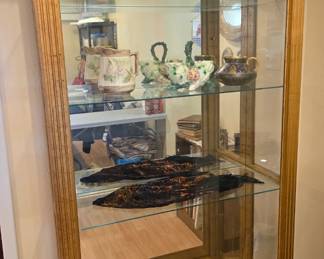 nice display cabinet with sliding door and light