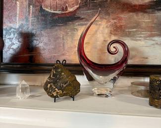 Vintage Chalet Cranberry Art Glass