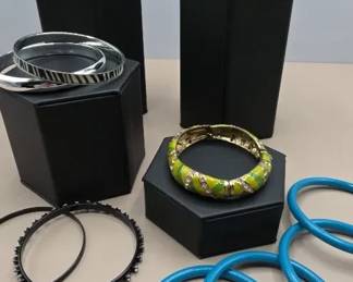 Colorful Bangle Bracelet Collection Mixed Materials Styles