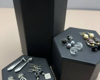 Seven Pairs Of Metal Beads Dangle Earrings