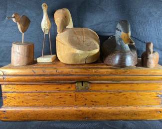 Wood Chest And Birds