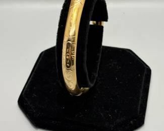 Etched Bangle Bracelet Engraved Inside