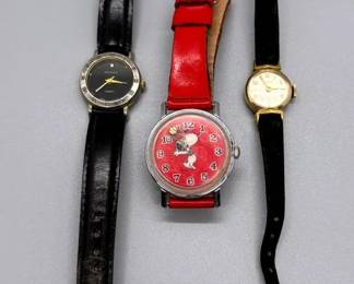 3 VTG Watches Snoopy, Edison, Times