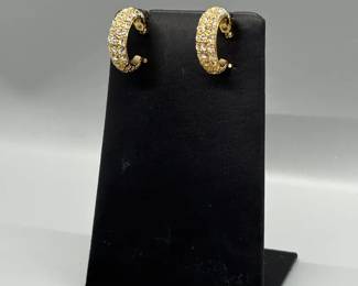 VTG Signed Monet Post Hoop Earrings