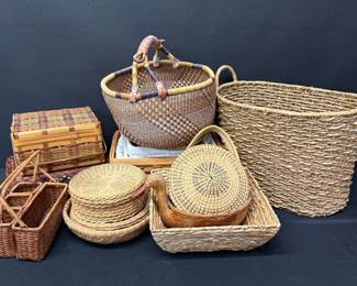 Handmade Wicker Baskets Wicker Plates Cute Storage Baskets