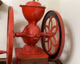 Vintage Red Enterprise MFG Co Cast Iron Coffee Grinder