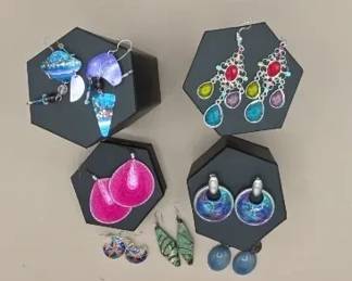 Pop Of Color Statement Earrings 7pairs