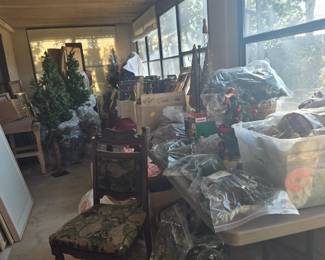 Picture frames, OOAK chair, Christmas trees, pinecones, floral, ornaments etc