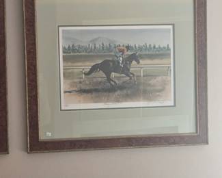 Taylor Blakely ltd ed print, racehorse, Larson Juhl frame