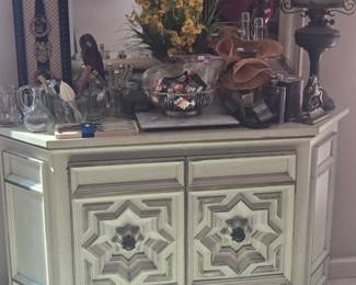 MCM Mediterranean revival whitewash chest