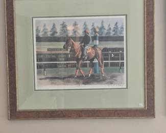 Taylor Blakely ltd ed print, racehorse, Larson Juhl frame.