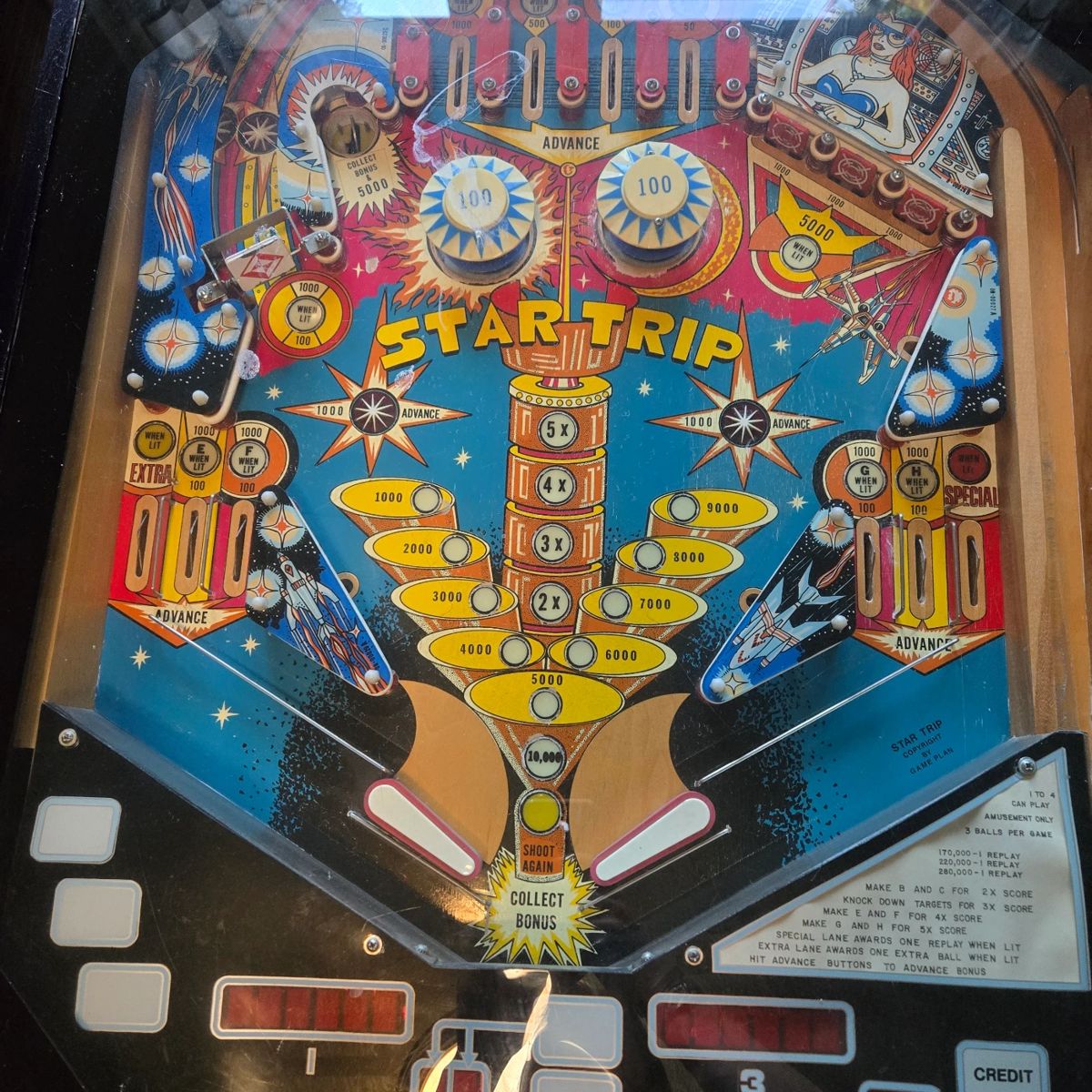 1979 Game Plan Star Trip Cocktail Pinball Machine – Rare, Fully Working Classic!