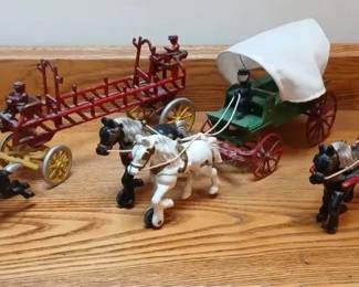 Cast Iron Fire Engine, Milk Wagon, and More