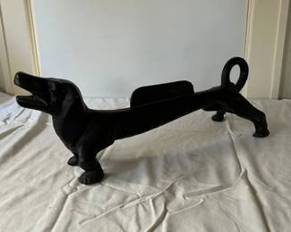 Vintage Cast Iron Dachshund Dog Boot Scraper Door Stop