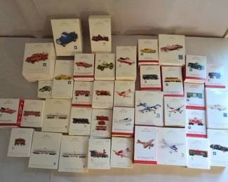 Hallmark Keepsake Planes, Trains, Car Ornaments