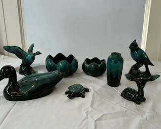 Vintage Blue Mountain Pottery Ceramic Animal Figurines Bowls