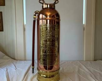 Antique Universal Globe Brass Copper Fire Extinguisher