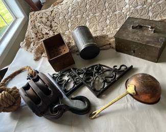 Wood Block, Mitered Box Iron Brackets Mystery Box