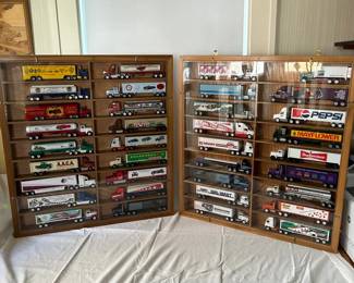 Huge Lot Of Winross Diecast Semi Trucks With Display Cases