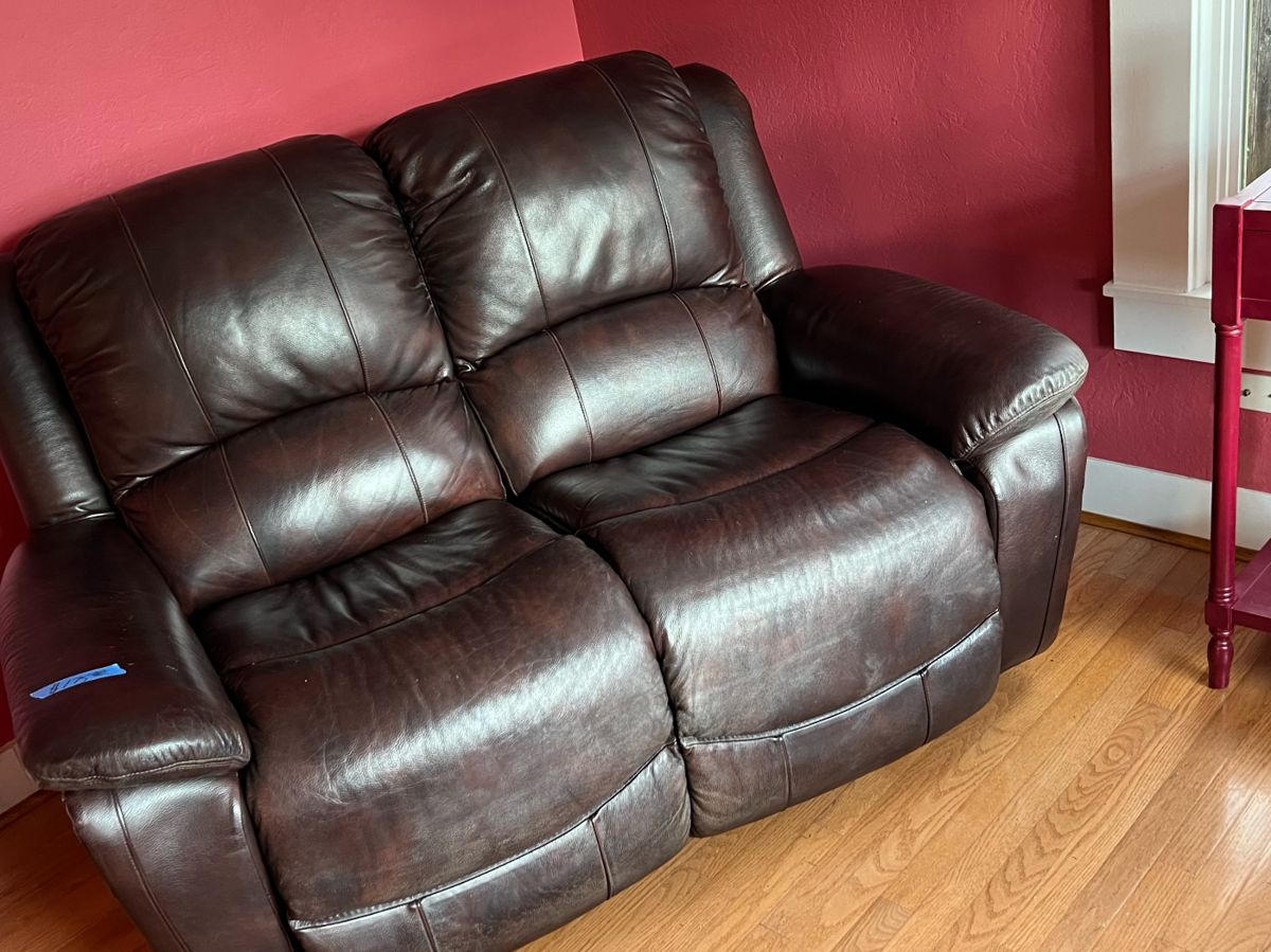 leather love seat
