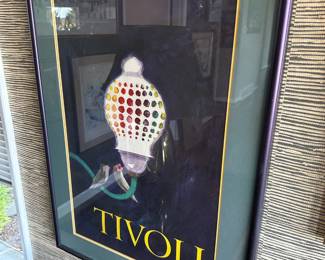 Framed & Matted 1970s Tivoli Gardens Poster by Ib Antoni