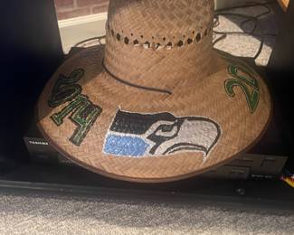 Hand Painted 2014 Seattle Seahawks Straw Hat