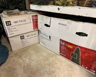 3 Foot LED Pre-Lit Valenzia Topiary, 9 Foot LED Pre-Lit Slim Pine Tree