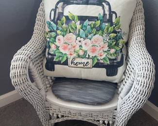 White Wicker Rocking Chair