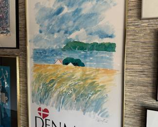 Framed 1970s Denmark Travel Poster