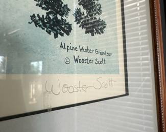 Framed & Matted Lithograph ""Alpine Winter Grandeur" by Wooster Scott