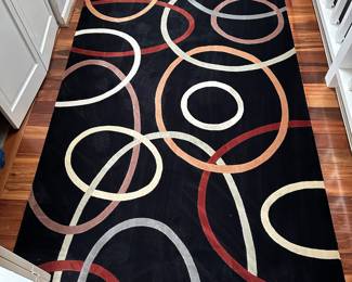 Momeni 100% New Zealand Wool Black Geometric Rug – 5' x 8'