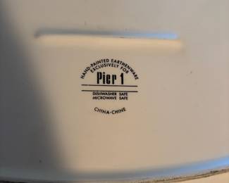 Pier 1 Yellow & Red Earthenware Ceramic Serving Platter