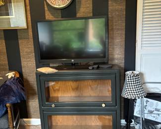 2-Tier Black Barrister Bookcase