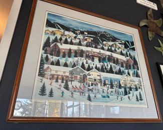 Framed & Matted Lithograph ""Alpine Winter Grandeur" by Wooster Scott