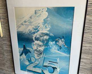 Framed & Matted Gary Whitley 25 Years Of Mt. Bachelor Poster