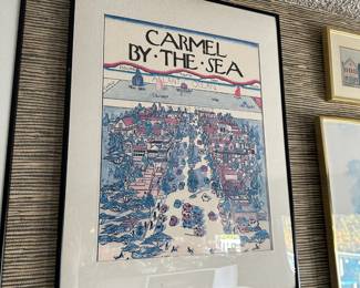 Framed & Matted Carmel By The Sea Illustrated Map