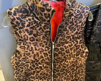 Juicy Couture Leopard Print Zip Up Vest – Size Small