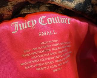 Juicy Couture Leopard Print Zip Up Vest – Size Small