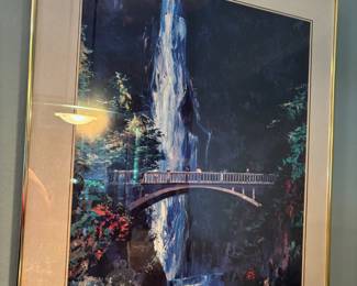 Framed & Matted Multnomah Falls Print