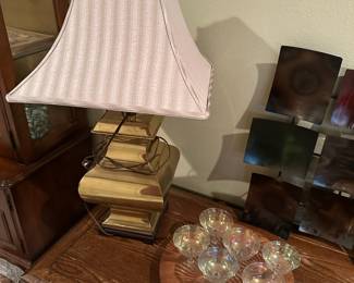 Pair of Regency Hollywood Style Brass Table Lamps