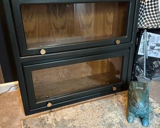 2-Tier Black Barrister Bookcase
