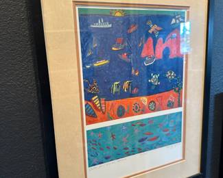 Framed & Matted Lithograph "Cabo San Lucas, Mexico" Signed Nancy