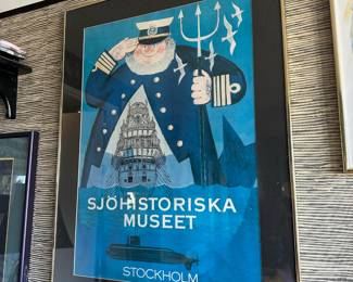Framed & Matted 1980 Sjøhistoriska Museet Stockholm Poster