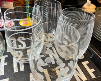 Set of 4 Mikasa Cheers Stemless Wine Glasses