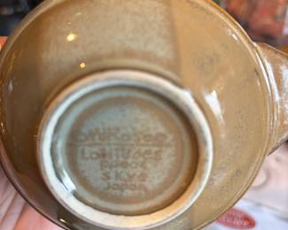 Set of 4 Mikasa Latitudes Tan Stoneware Coffee Mugs